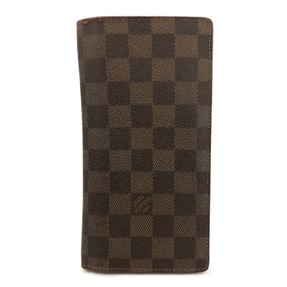 EGA Louis Vuitton Damier Porte feiulle Brazza Long Wallet Purse Brown/6CB2033
